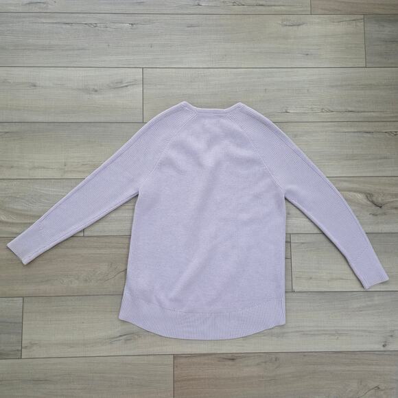 Athleta Hanover V-Neck Merino Wool Blend Lavender Sweater Women Sz S - Picture 4 of 13